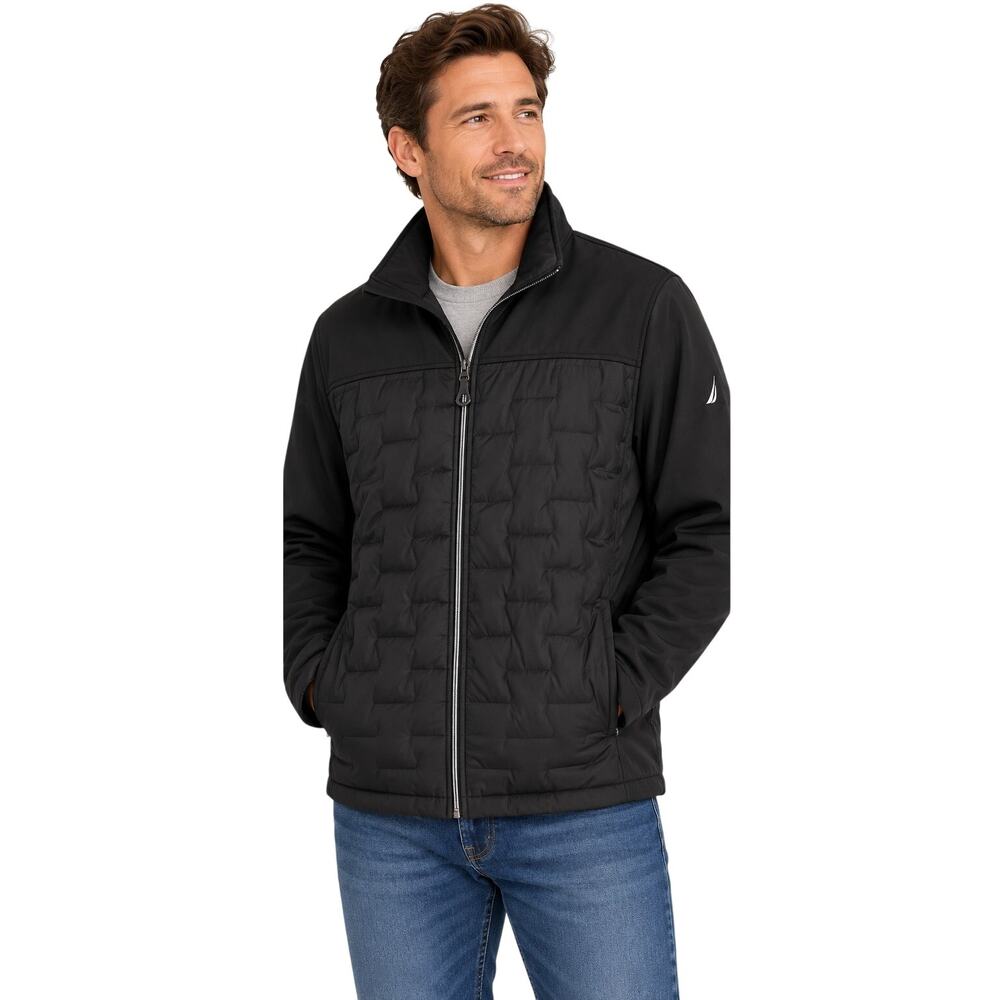 Nautica Men’s XXL Black Quilted Full Zip Jacket NWT